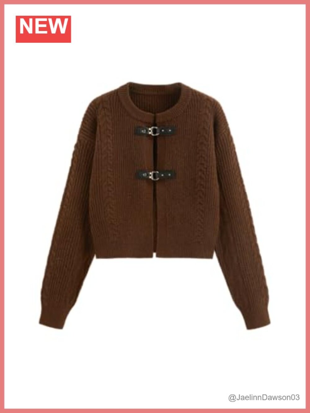 Buckle Cardigan Sweater Women Long Sleeve Open Front Knit Outerwear